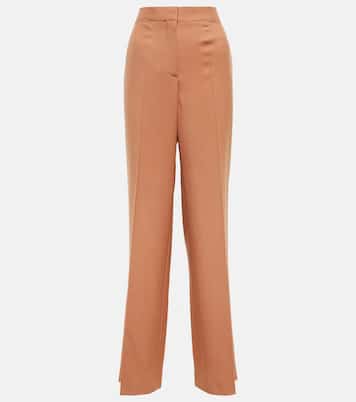 Pantalones rectos de lana de tiro alto | Stella McCartney