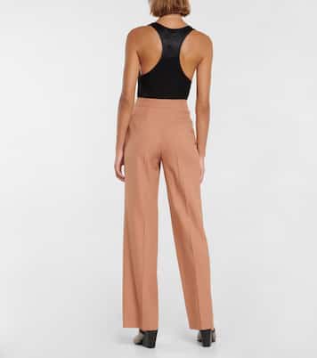 Pantalones rectos de lana de tiro alto | Stella McCartney