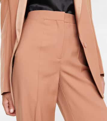 Pantalones rectos de lana de tiro alto | Stella McCartney