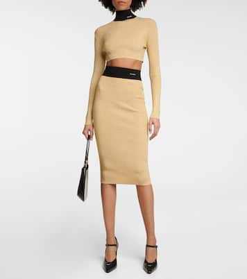 Midirock aus Lamé | Prada