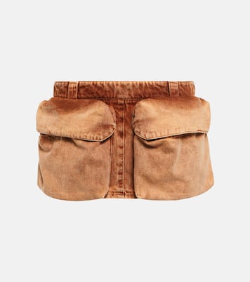 Low-rise denim miniskirt | Miu Miu