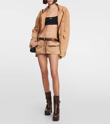 Low-rise denim miniskirt | Miu Miu