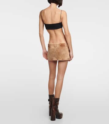 Low-rise denim miniskirt | Miu Miu
