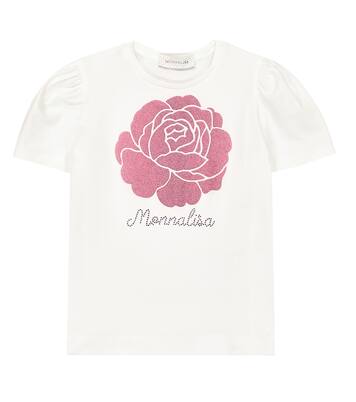 Printed cotton-blend jersey T-shirt | Monnalisa