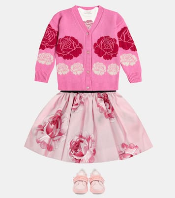 Printed cotton-blend jersey T-shirt | Monnalisa