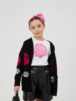 Printed cotton-blend jersey T-shirt | Monnalisa