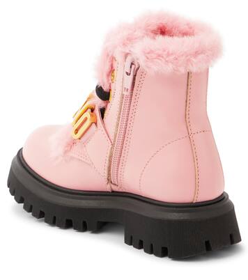 Logo leather boots | Moschino Kids