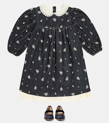 Floral cotton corduroy dress | C'era Una Volta