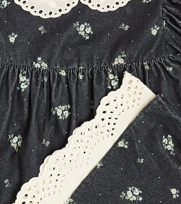 Floral cotton corduroy dress | C'era Una Volta