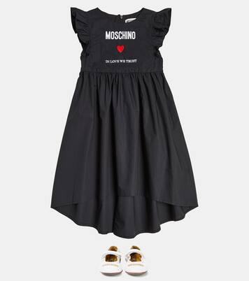 Logo leather ballet flats | Moschino Kids