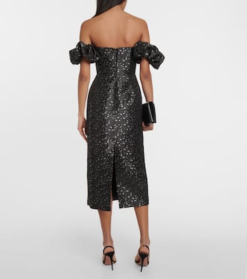 Robe midi Adelaide en brocart métallisé | Markarian