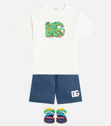 DG cotton-blend jersey shorts | Dolce&Gabbana Kids