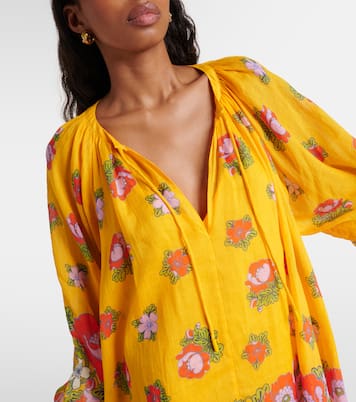Robe en ramie à fleurs | Alémais
