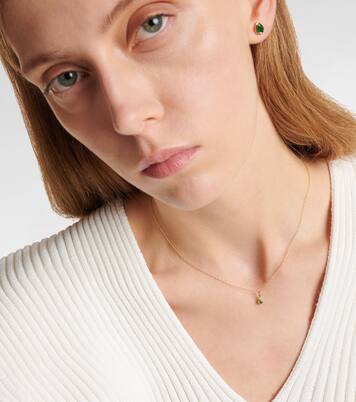 Tiny Emerald Goddess 14kt gold choker with emeralds and diamonds | Stone and Strand