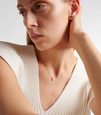 Tiny Emerald Goddess 14kt gold choker with emeralds and diamonds | Stone and Strand