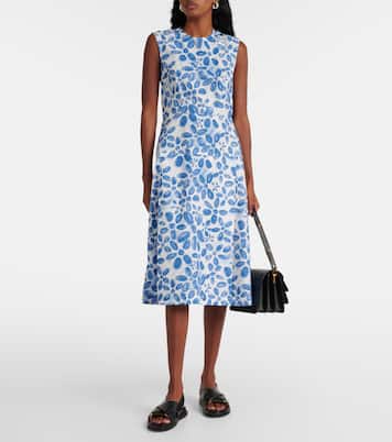 Vestido midi de algodón estampado | Marni