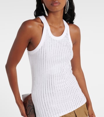 Tank top in cotone con cristalli | The Attico