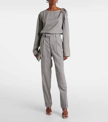 بنطلون من الصوف بقصّة مستقيمة  | Jacques Wei