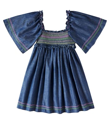 Tallow shirred denim dress | Zimmermann Kids