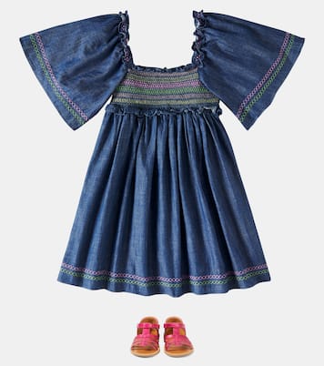 Tallow shirred denim dress | Zimmermann Kids
