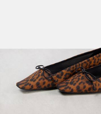 Poppy leopard-print grosgrain ballet flats | Saint Laurent