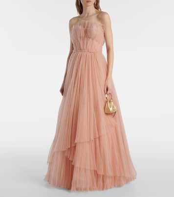 Marinel plissé tulle gown | Costarellos