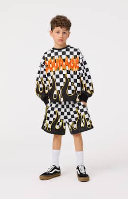 Amil checked cotton jersey Bermuda shorts | Molo