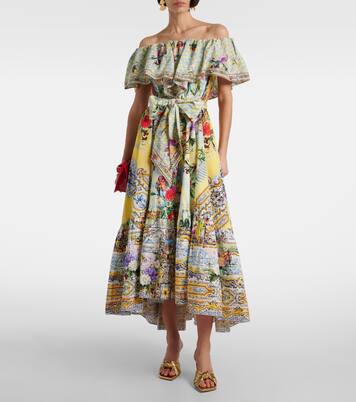 Robe midi Flor Fantástica en coton | Camilla