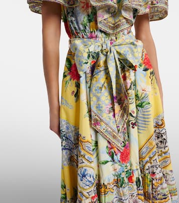 Robe midi Flor Fantástica en coton | Camilla