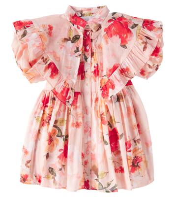 Floral puff-sleeve cotton dress | Petite Amalie  