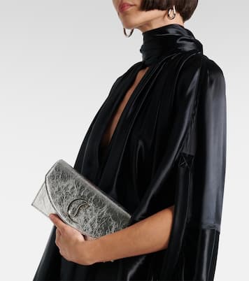 Loubi54 metallic leather clutch | Christian Louboutin