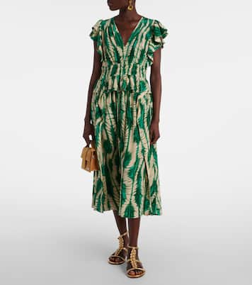 Abito midi Brielle in seta crêpe de chine | Ulla Johnson