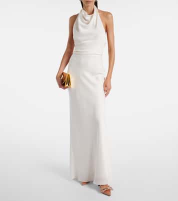 Double Bow 65 embellished satin pumps | Mach & Mach