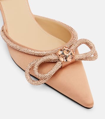 Double Bow 65 embellished satin pumps | Mach & Mach