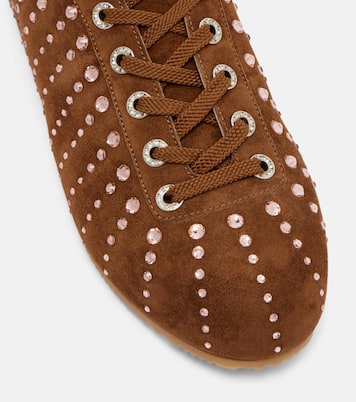 Sneakers Ballet Runner aus Veloursleder mit Kristallen | Mach & Mach
