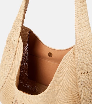 Logo embroidered raffia tote bag | Stella McCartney