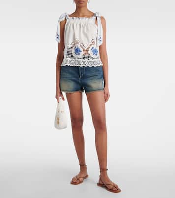 Top Jardin de Rêve aus einem Leinengemisch | Farm Rio