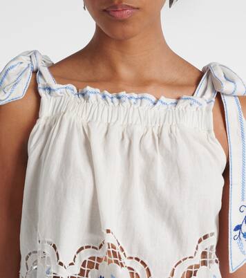 Top Jardin de Rêve aus einem Leinengemisch | Farm Rio