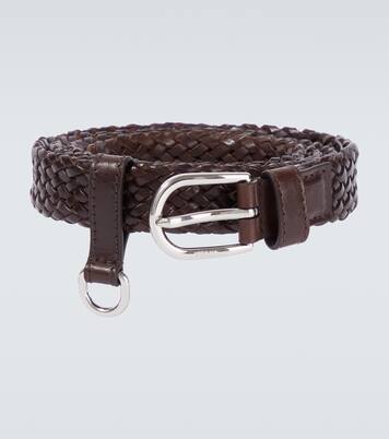 Braided leather belt | Prada