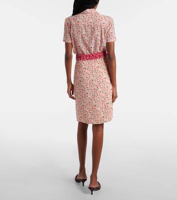 Falda tubo en mezcla de seda floral | Prada