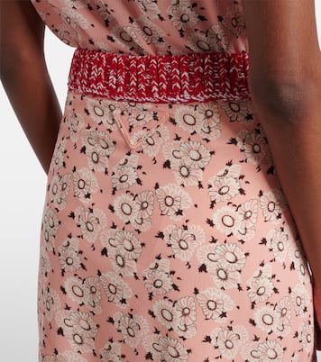 Falda tubo en mezcla de seda floral | Prada