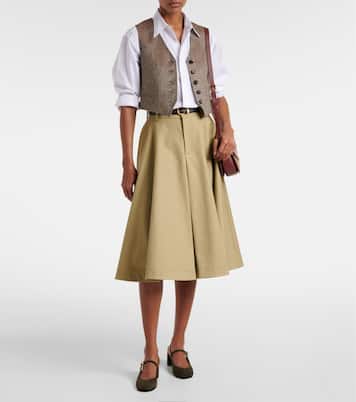 Leather-trimmed suede slingback pumps | Gianvito Rossi