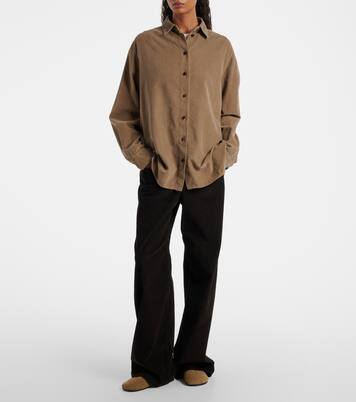 Pantalon droit Eglitta en velours côtelé de coton | The Row