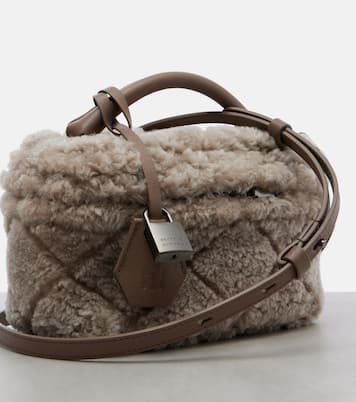 Quilted shearling vanity bag | Brunello Cucinelli