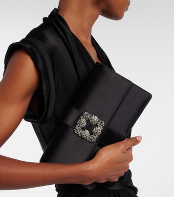 Capri embellished satin clutch | Manolo Blahnik