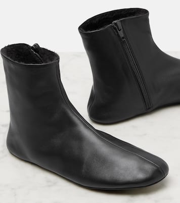 Stella shearling-lined leather ankle boots | The Row