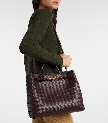 Andiamo Intrecciato Medium leather tote bag | Bottega Veneta