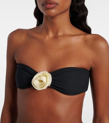 Rosette floral-appliqué bandeau bikini top | Same