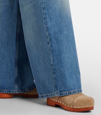 Jeannette 40 embellished suede clogs | Chloé