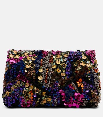 Clutch Envelope Medium aus Satin mit Pailletten | Dries Van Noten